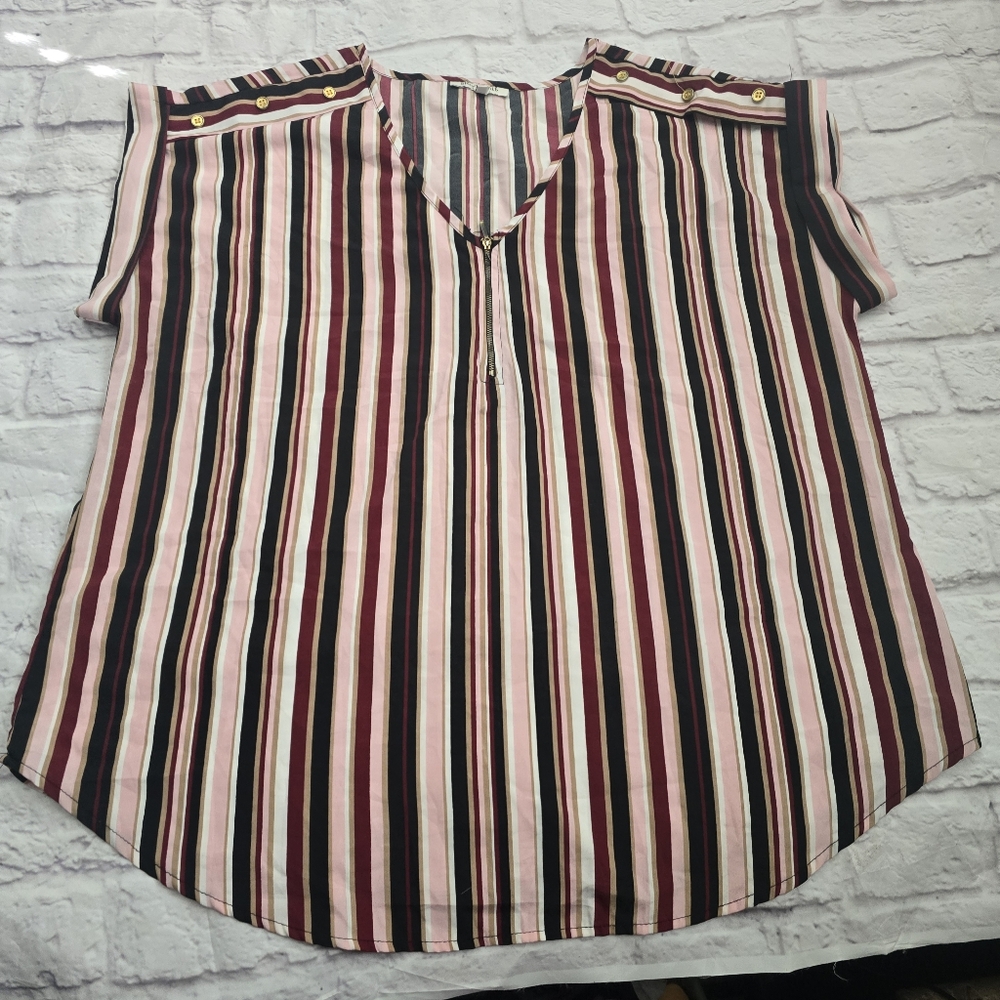 Striped Sleeveless Top Size 2X